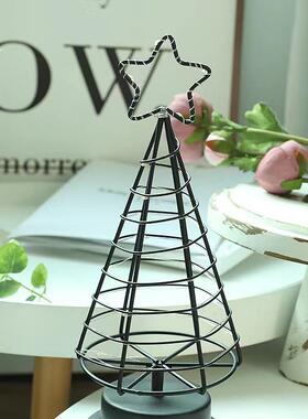 北欧风LED圣诞灯装饰摆件家居桌面卧室书房布置客厅金属摆件装饰