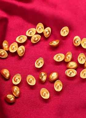 实心小元宝摆件迷你金条小金元宝道具聚宝盆配饰招财工位装饰