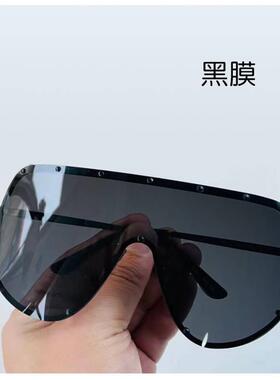 刘亦菲同款大框茶色防UV太阳眼镜 简约风格遮阳防风女士墨镜