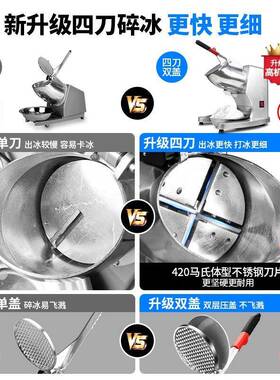 碎冰机商用小型摆摊家用刨冰机雪冰机奶茶店冰沙机绵绵冰机破冰机