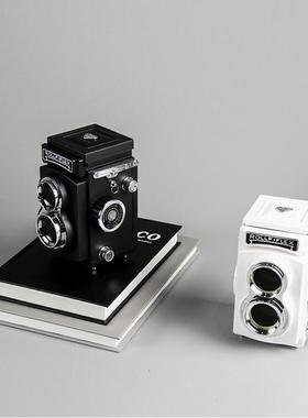 覆古双反相机模型样板间书房书桌摆件飘窗装饰品彷真道具摄影主题