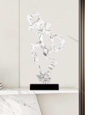 售楼假山雕塑海GVG浪艺术品简约摆现品代抽象透明树脂装处饰玄关