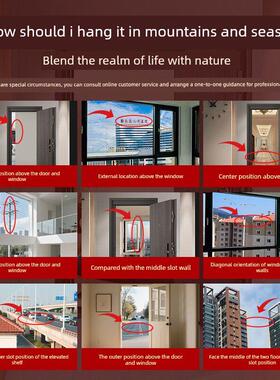 山海镇挂件纯黄铜立体彩绘八卦镜户外家居入口凸面镜门到门摆件