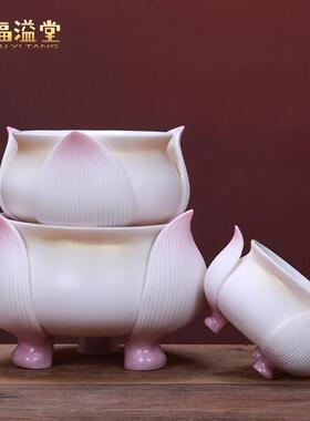 陶瓷莲花香炉佛前供奉家用室内烧香炉供佛陶瓷香炉佛具用品系列