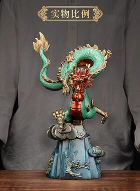 青龙黄铜中式风格家居办公室摆件 威弗列德铜招财搬家乔迁开业祝