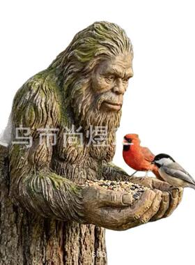 跨境新品Bigfoot Bird Feeder大脚鸟食器家居装饰品花园庭院挂件