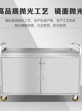不锈钢手推餐车摆摊小推车商用外卖酒店推车酒水移动餐厅小吃摊车