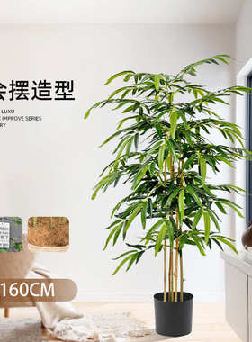 装饰假公司盆栽植葵凤尾仿真开业绿装饰酒店人造常绿葵竹子仿真竹