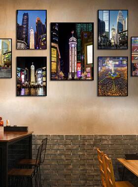 重庆火锅店挂画饭厅壁画洪崖洞磁器口装饰画餐厅饭店包间组合墙画