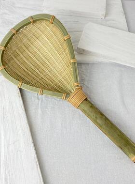 竹编竹制品沥水勺子捞勺漏勺家用淘米筛子洗菜火锅店幼儿园筛沙子