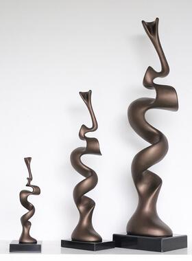 透明树脂抽象玄关摆件酒店别墅客厅电视柜桌面雕塑软装饰工艺术品