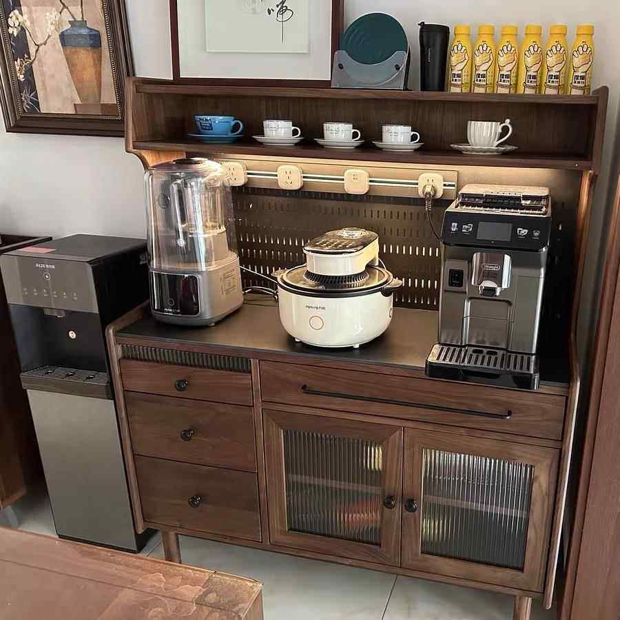 实木餐边柜客厅茶水柜收纳柜北欧靠墙胡桃木收纳柜家用酒柜备餐柜,淘宝优惠券,粉丝福利购,淘宝优惠卷