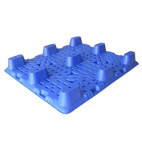 塑胶仓库防潮垫板1210吹塑托盘九脚叉车托盘塑料卡板 - 图0