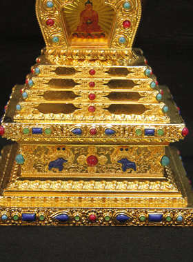 佛塔摆件供奉舍利塔合金宝塔藏传用品用具供养舍利佛塔可装藏