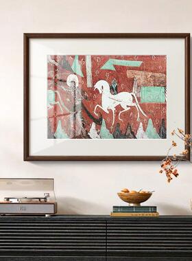 《九色鹿》敦煌艺术中古风客厅装饰画小众复古玄关餐厅组合挂画
