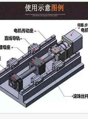 滚珠丝杆86步进电机一体座支撑座连轴器固定座滚珠丝杆