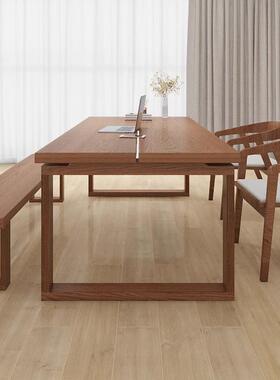 白蜡木餐桌全实木日式原木家用吃饭桌子客厅大长书桌工作台