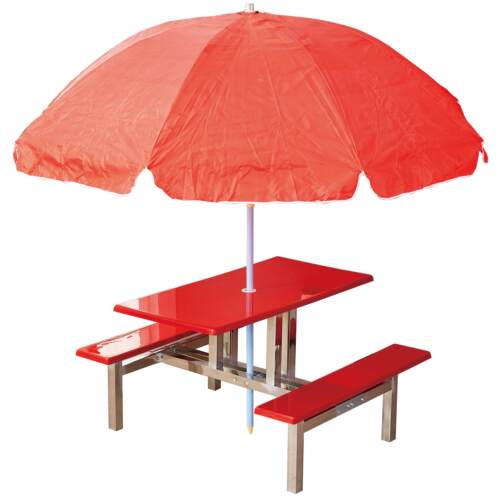 室外餐桌插雨伞户外餐桌便利店超市门口连身桌印字餐桌椅广东包邮 - 图3