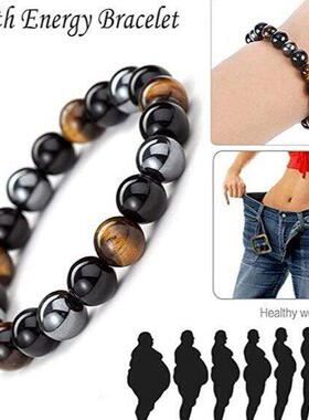 Natural Black Obsidian Bracelet For Men Magnetic Protection