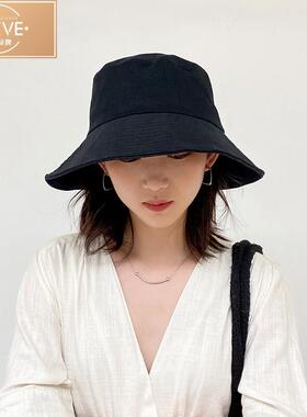 2026新款渔夫帽遮脸帽女韩版纯色遮阳帽日系夏季可调节防晒帽女