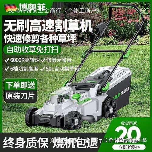 博奥菲草坪机电动手推式草坪修剪机小型家用园林剪草机插电割草机 - 图0