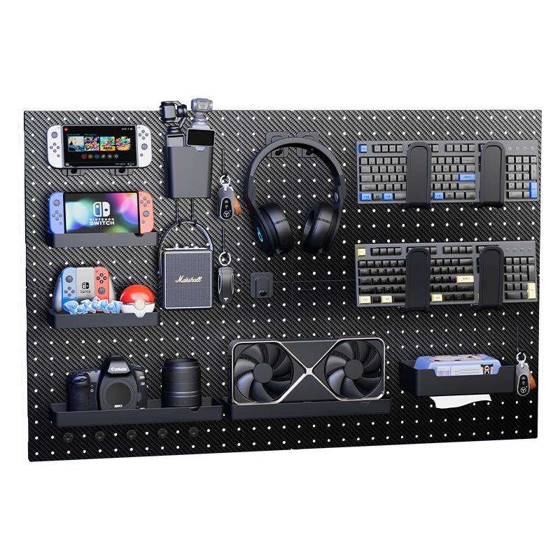 Black perforated board without punching bedroom storage rack study room e-sports room wall splicing wall hanging storage display partition