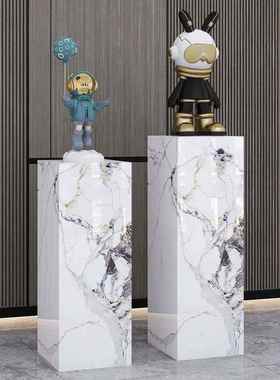客厅玄关酒店会所展厅大理石雕塑摆件底座摆台工艺礼品摆饰装饰岩