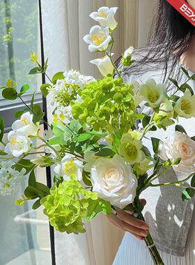 高级感逼真法式假花彷真花摆设摆件客厅餐桌插花花束花艺干花装饰