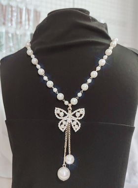 珍珠挂件项链毛衣长款爆款项链