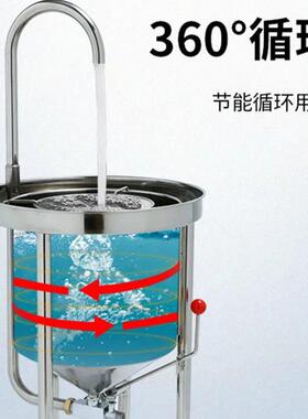 洗米机全自动不锈钢25kg50KG100公斤大型水压式冲洗淘米机商用
