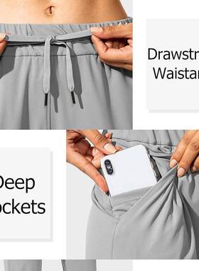 Women'S High Waisted Atetic Joggers With Drawstring & Side