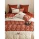 Hengqia Home Textile Wedding Cotton Bedding Four-Piece Set 120 Long-Low Cotton Lace Wedding Quilt Cover Bedding 1.8