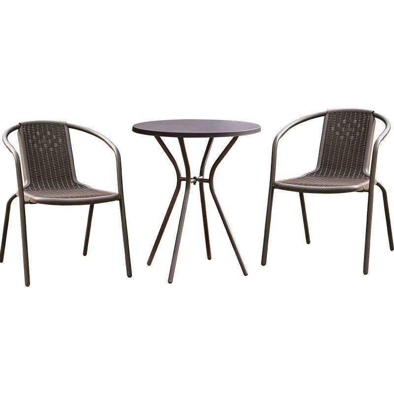 精欧户外 室外阳台休闲桌椅三件套 藤编酒吧咖啡厅铁艺茶几组合批,淘宝优惠券,粉丝福利购,淘宝优惠卷