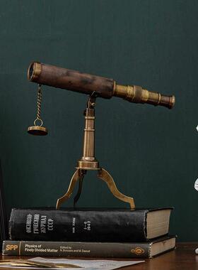 印度进口航海覆古便携单筒望远镜长辈户外书房装饰摆件礼品道具