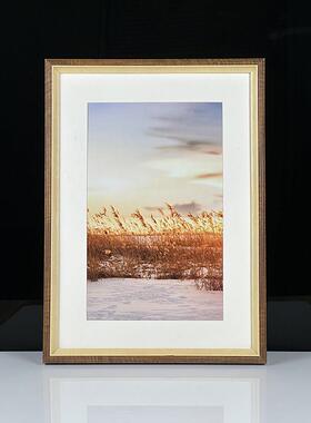实木大相框挂墙A3A4简约4K8K素描装裱画 画框外框拼图框定制任意