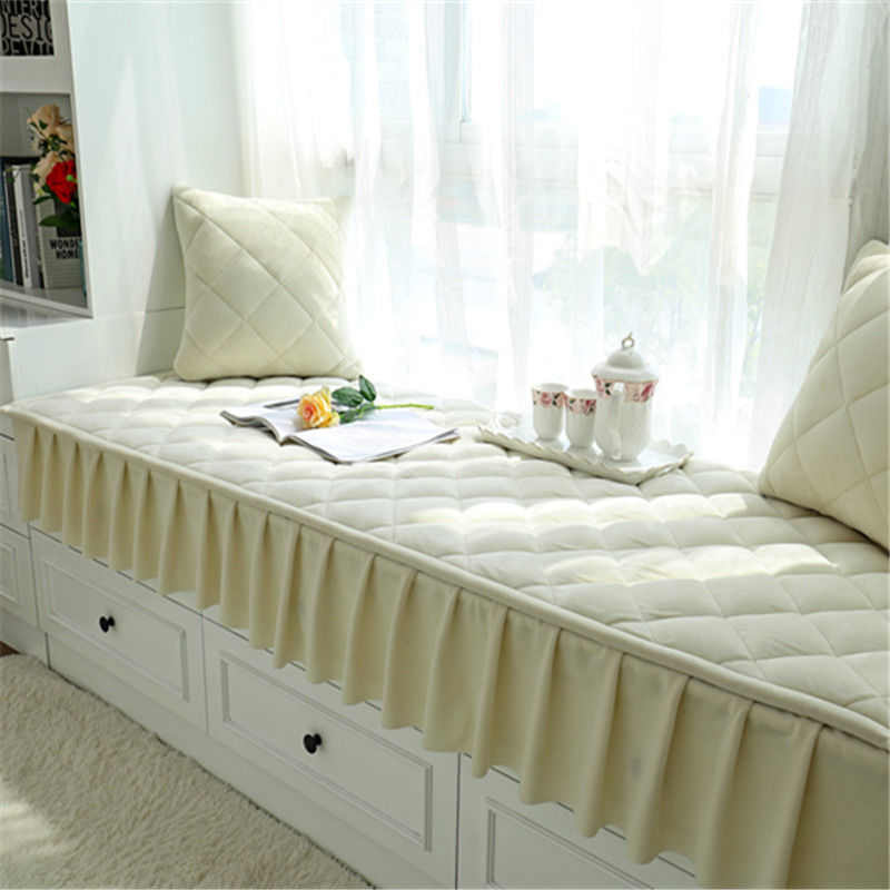 Bay window mat, thickened window sill mat, non-slip, four-season machine washable, thickened sponge mat, balcony bay window mat