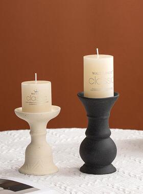 现代ins陶瓷蜡烛托家居创意装饰摆件桌面烛光晚餐香薰摆设道具