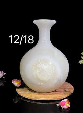 感天然客厅玉石摆设样板间花瓶玉器书房高级花瓶摆件工艺品玉石