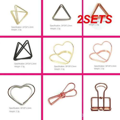 2SETS Table Placecard Holder Double Heart Shape Photo - 图1