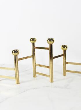 创意金银色折金属多头蜡烛台北现板代摆件欧6098叠样间软装饰品