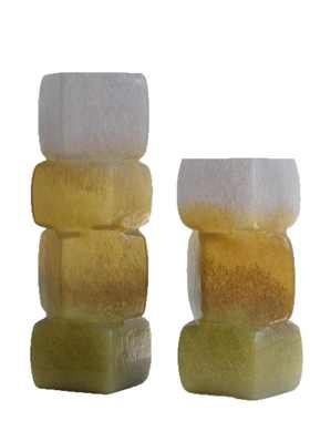 摆件方糖软琉璃高级方块彩色小众花瓶几何感绝美玄关插花中古装