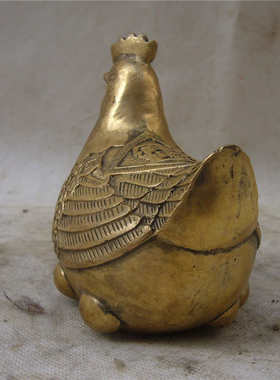 厂家直供纯铜熔铸金属工艺品商务礼品铜母鸡居家装饰招财创意摆件