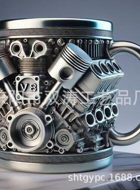 跨境爆款V8V6马克杯创意树脂不锈钢水杯个性咖啡杯礼品摆件厂家