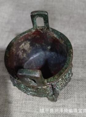 古玩杂项复古工艺品桌面摆饰仿古三足鼎青铜器铜器铜鼎摆件
