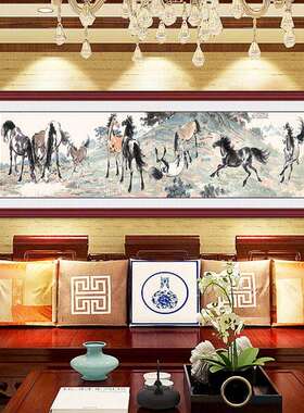 五牛图国画新中式客厅装饰画中国十大传世名画办公室横幅招财挂画