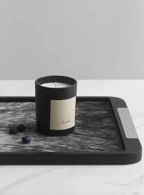 欧洲无障碍豪华简单矩形金属实木马毛托盘饰品样板间咖啡桌入口储