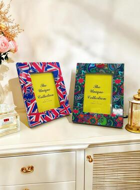 欧新品树脂转印相框摆件69425694卧式室风客花厅书房可爱朵田园家