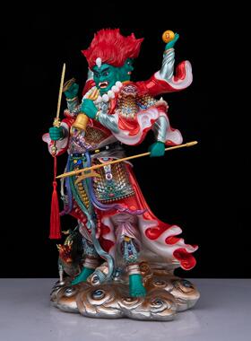 殷元帅神像汉白玉地司太岁统领殷郊元帅大天君殷元帅家用供奉摆件