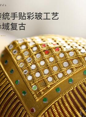 异丽泰国实木木雕大象摆饰一对客厅玄关酒柜泰式装饰品乔迁礼品