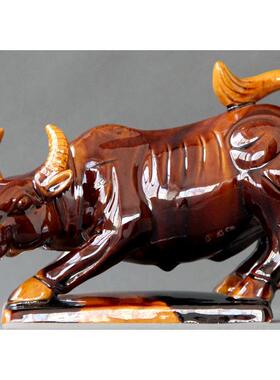 牛陶瓷牛黄牛水牛生肖牛摆件工艺品礼品家居装饰品缺角卧牛